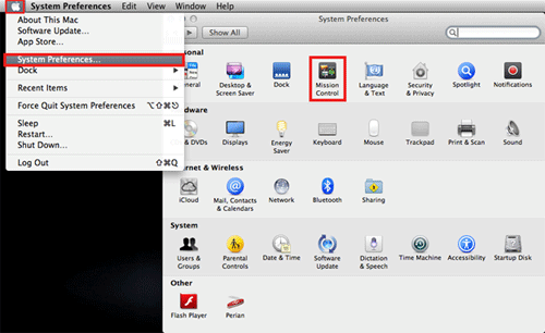 apple icon, system preferences